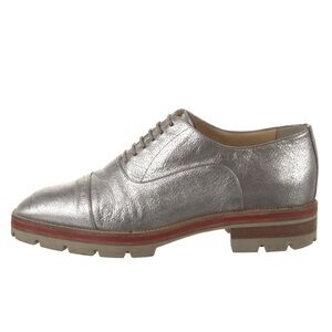 Vintage Women’s Christian Louboutin Silver Leather Oxfords - Size 6.5